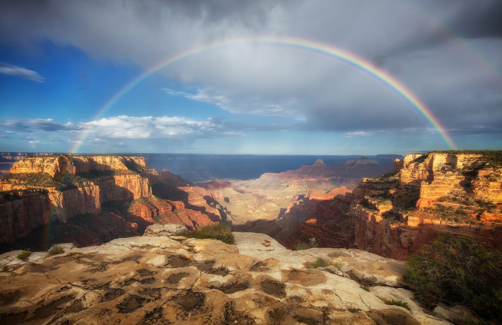 Rainbow Over 2024 The Grand Canyon Vintage 2000 Scenic Poster 24 x 35